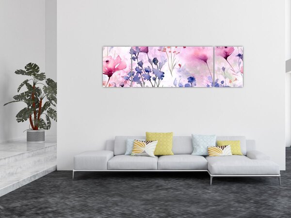 Obraz - Akvarelová louka (170x50 cm)