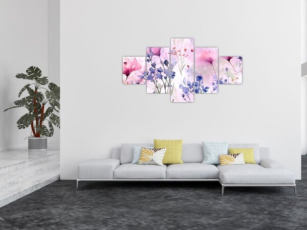 Obraz - Akvarelová louka (125x70 cm)