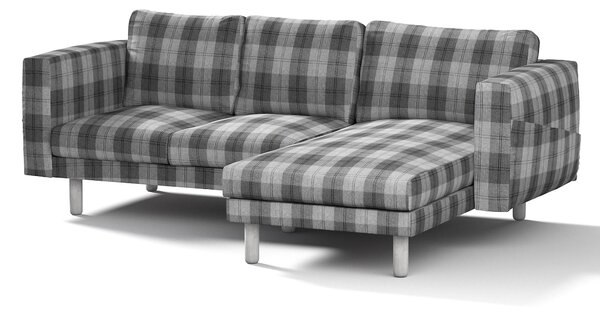 Potah na pohovku IKEA Norsborg 3-místná se šezlongem barva šedá látka pletený vzor, vzorované