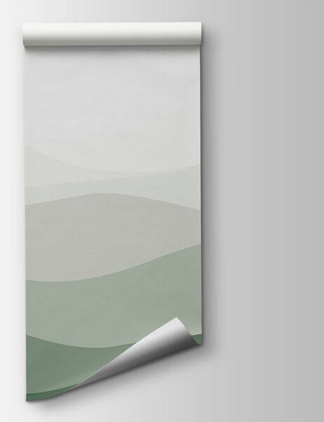 Fototapeta Zelené a bílé vlnovky, Geometrické 3D fototapety, Populární fototapety, w01721v2 - Tapeko.co.cz