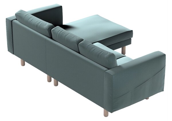 Potah na pohovku IKEA Norsborg 3-místná se šezlongem barva zelená látka sametová