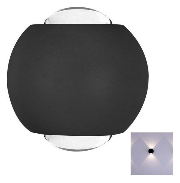 LED Venkovní nástěnné svítidlo LED/2W/230V 3000K IP54 černá