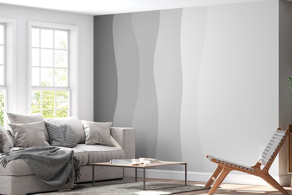 Fototapeta Šedé a bílé vlnovky, Designové fototapety na zeď, Populární fototapety, w01724v1 - Tapeko.co.cz