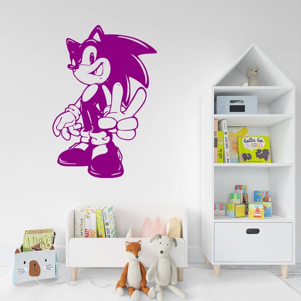 Živá Zeď Samolepka Postava Ježek Sonic Barva: černá