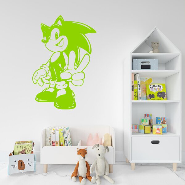 Živá Zeď Samolepka Postava Ježek Sonic Barva: černá