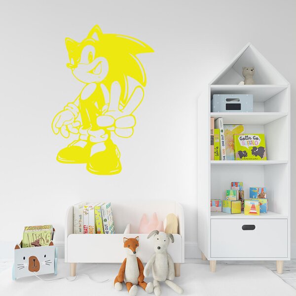 Živá Zeď Samolepka Postava Ježek Sonic Barva: černá