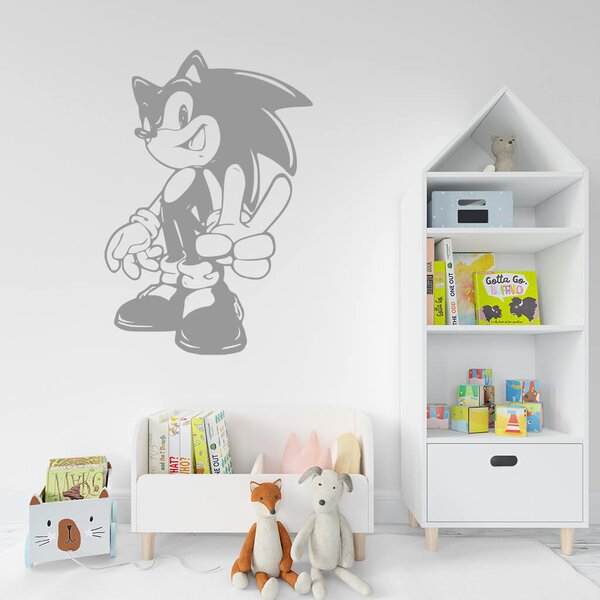 Živá Zeď Samolepka Postava Ježek Sonic Barva: černá