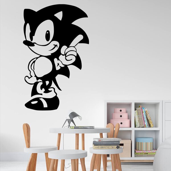 Živá Zeď Samolepka Ježek Sonic Barva: černá