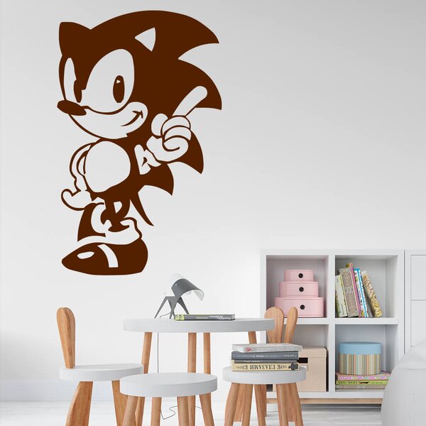 Živá Zeď Samolepka Ježek Sonic Barva: černá