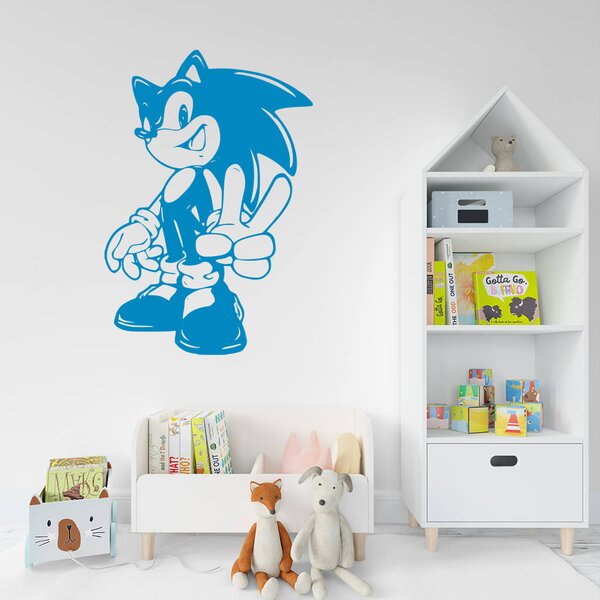 Živá Zeď Samolepka Postava Ježek Sonic Barva: černá