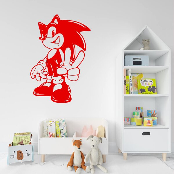 Živá Zeď Samolepka Postava Ježek Sonic Barva: černá