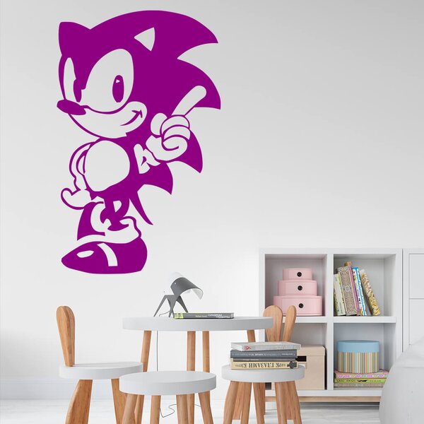 Živá Zeď Samolepka Ježek Sonic Barva: černá