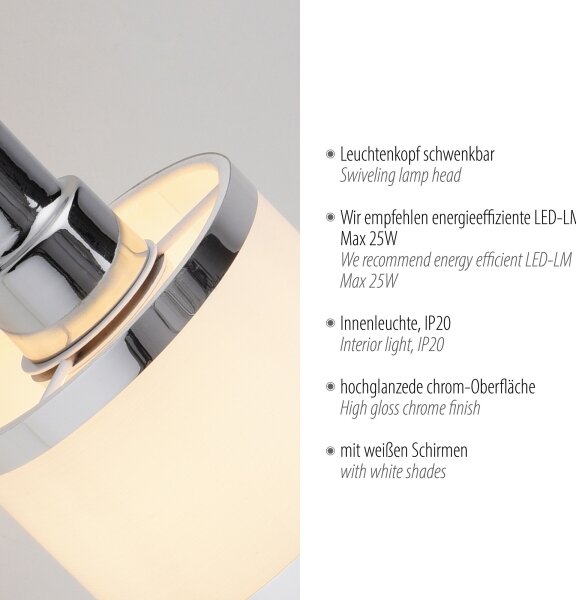 Leuchten Direkt 15371-17 - Nástěnné bodové svítidlo ACCOR 1xE14/25W/230V