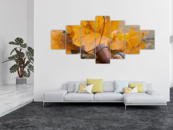 Obraz - Podzimní žaludy (210x100 cm)