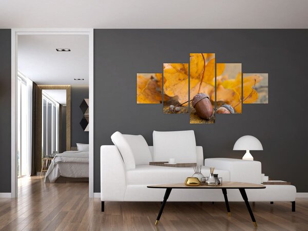 Obraz - Podzimní žaludy (125x70 cm)