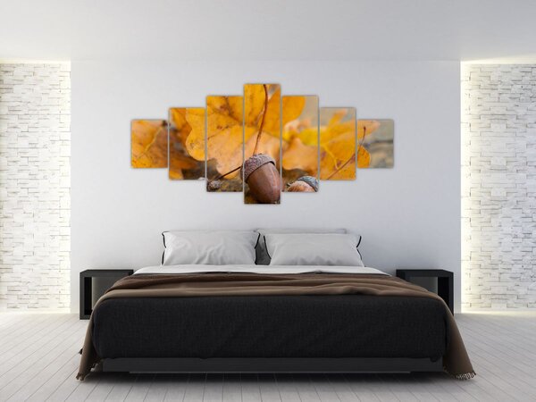 Obraz - Podzimní žaludy (210x100 cm)