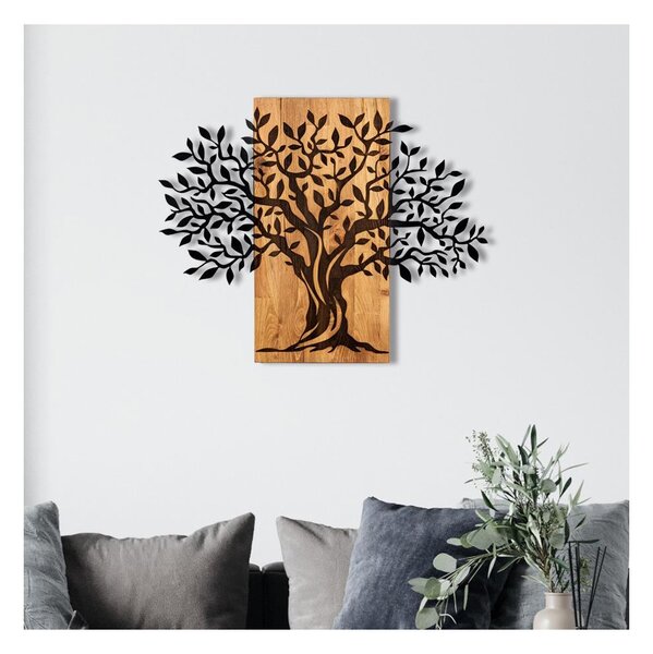 Asir Nástěnná dekorace 72x58 cm strom dřevo/kov AS1462