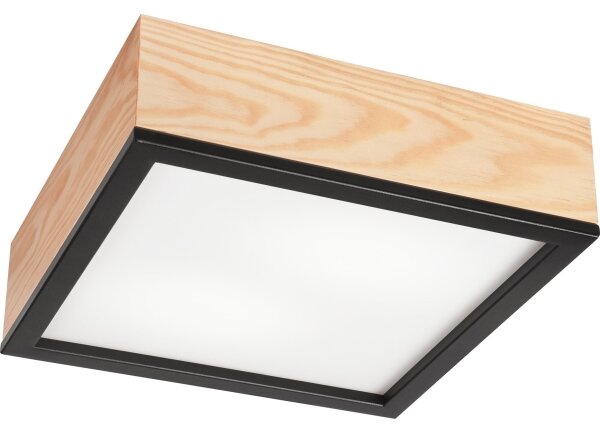 Stropní svítidlo NATURAL SQUARE 2xE27/15W/230V 31x31 cm borovice/černá