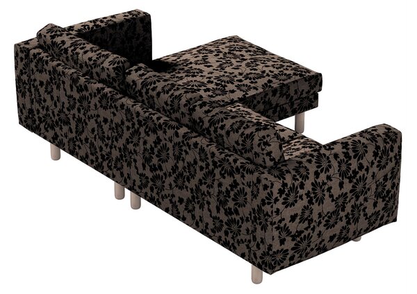 Potah na pohovku IKEA Norsborg 3-místná se šezlongem barva hnědá látka pletený vzor, vzorované