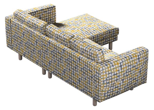 Potah na pohovku IKEA Norsborg 3-místná se šezlongem barva modrá látka pletený vzor, vzorované