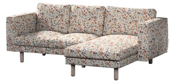 Potah na pohovku IKEA Norsborg 3-místná se šezlongem barva oranžová látka pletený vzor, vzorované
