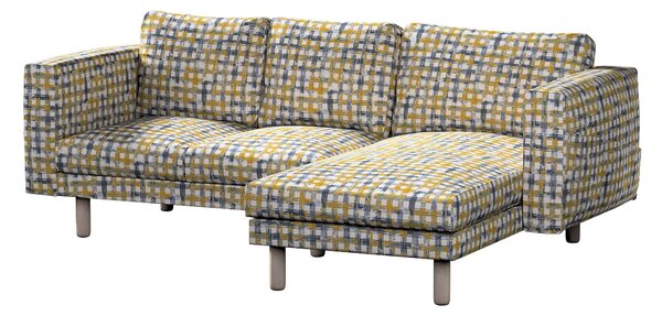 Potah na pohovku IKEA Norsborg 3-místná se šezlongem barva modrá látka pletený vzor, vzorované