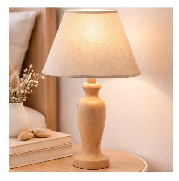 Stolní lampa AMFORA 1xE27/60W/230V béžová/buk