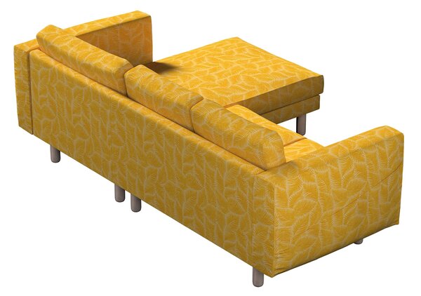 Potah na pohovku IKEA Norsborg 3-místná se šezlongem barva žlutá látka pletený vzor, vzorované