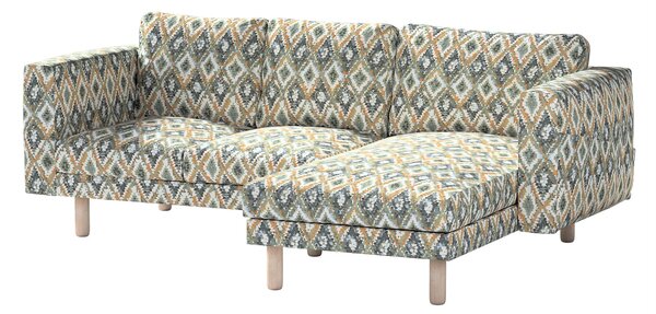 Potah na pohovku IKEA Norsborg 3-místná se šezlongem barva modrá látka pletený vzor, vzorované