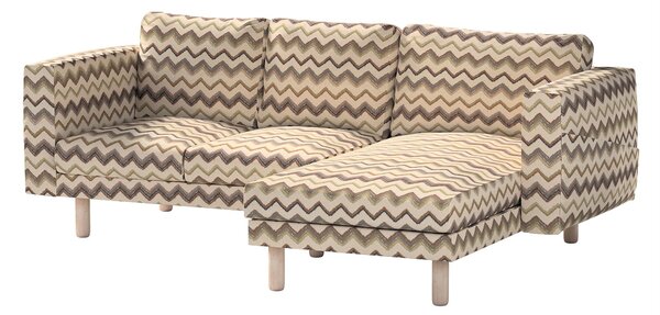 Potah na pohovku IKEA Norsborg 3-místná se šezlongem barva béžová látka pletený vzor, vzorované