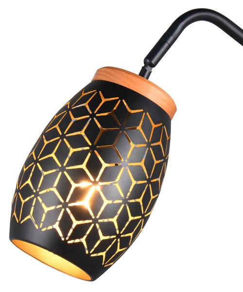 Stojací lampa BIDAR černá/přírodní