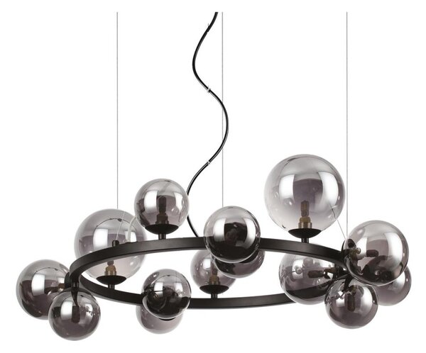 Ideal Lux - LED Lustr na lanku PERLAGE 14xG9/3W/230V pr. 85 cm černá/kouřová