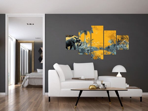 Obraz - Slon v přírodě (125x70 cm)