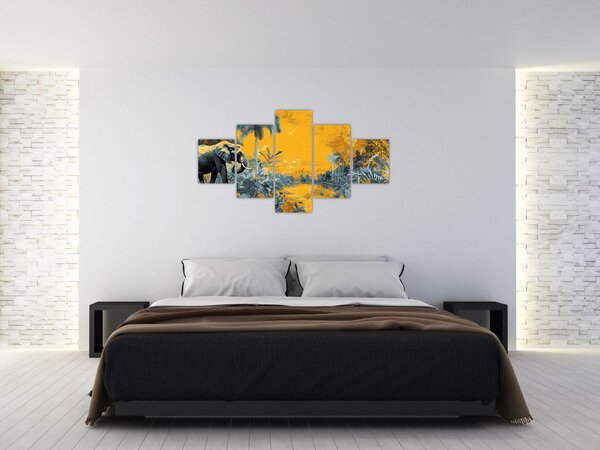 Obraz - Slon v přírodě (125x70 cm)