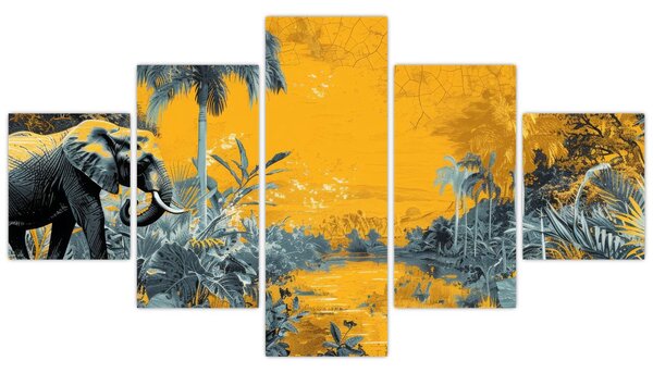 Obraz - Slon v přírodě (125x70 cm)