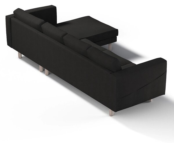 Potah na pohovku IKEA Norsborg 4-místná se šezlongem barva černá látka pletený vzor