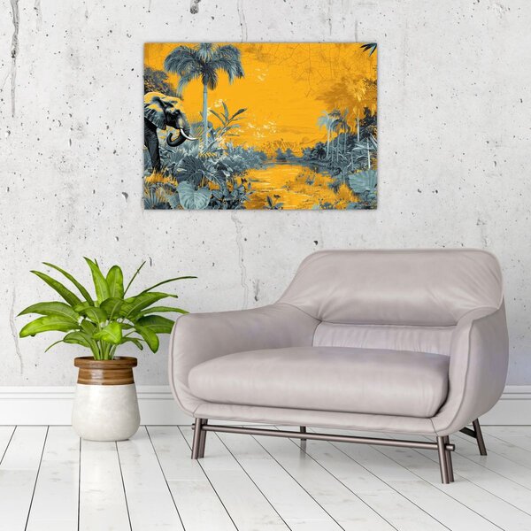 Obraz - Slon v přírodě (70x50 cm)
