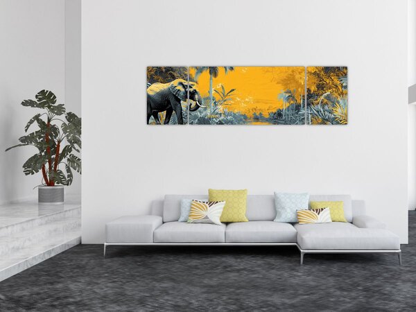 Obraz - Slon v přírodě (170x50 cm)
