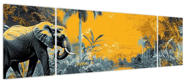 Obraz - Slon v přírodě (170x50 cm)