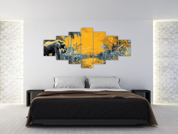 Obraz - Slon v přírodě (210x100 cm)