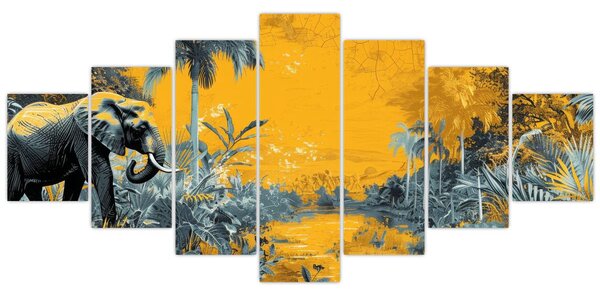 Obraz - Slon v přírodě (210x100 cm)