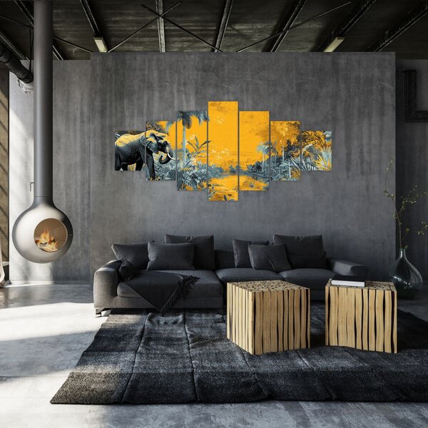 Obraz - Slon v přírodě (210x100 cm)