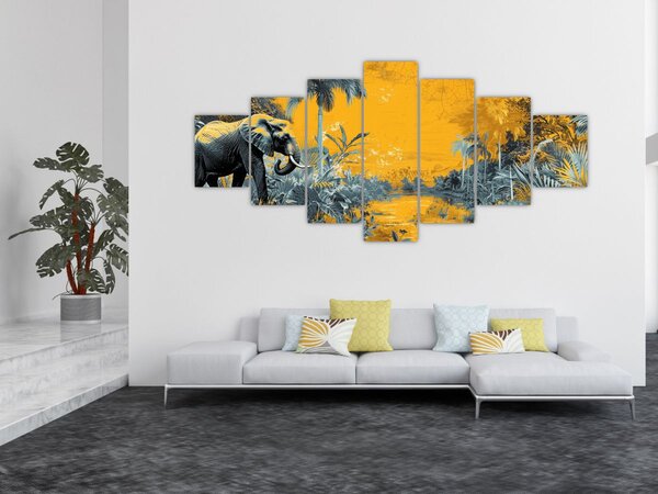 Obraz - Slon v přírodě (210x100 cm)
