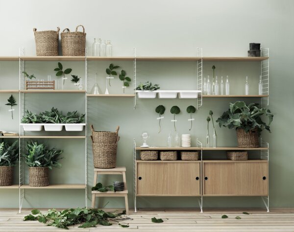 String Komoda String Cabinet With Sliding Doors 78 x 30, oak