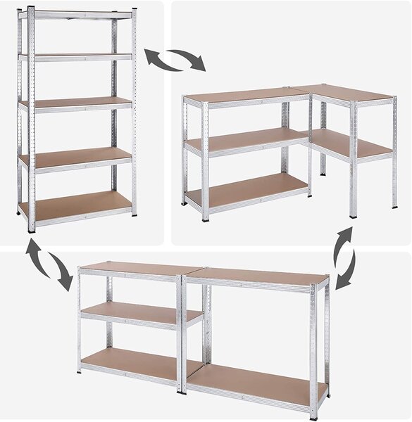 SONGMICS Sada regálů Plutar 2 ks 180 cm hnědá