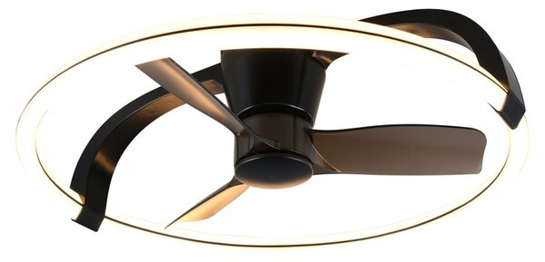 Stropní LED svítidlo s ventilátorem STOCKHOLM černá/bílá