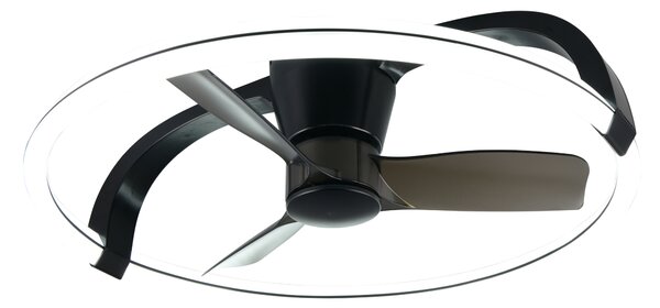 Stropní LED svítidlo s ventilátorem STOCKHOLM černá/bílá