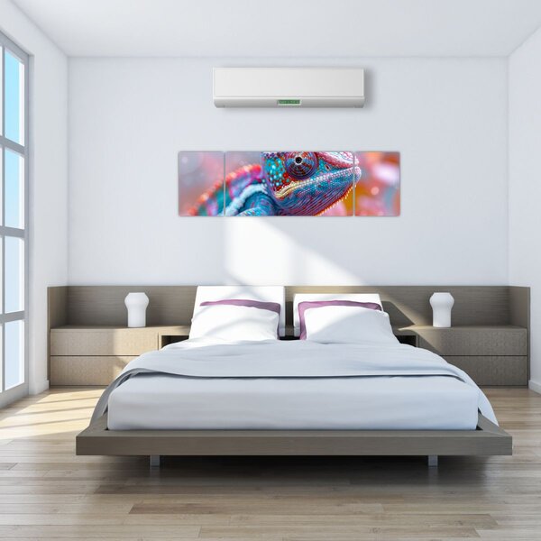 Obraz - Zbarvený chameleon (170x50 cm)