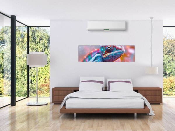 Obraz - Zbarvený chameleon (170x50 cm)