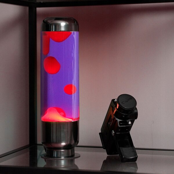 Lávová lampa Balvi Capsule fialovo-červená, hliníková - dekorativní